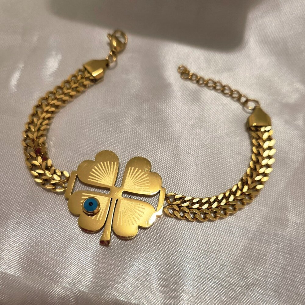 18K Gold Plated Stainless Steel Womens Bracelet